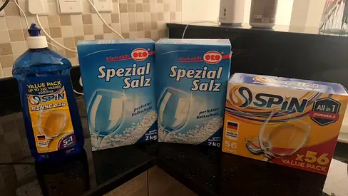 Dishwasher rinse aid  salt bulk pack — unopened/part-new one