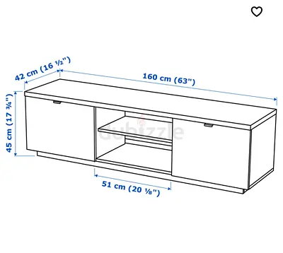 160cm TV Cabinet / Media Console with Storage - White
