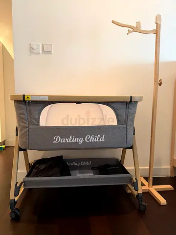 Sturdy Grey Portable Baby Bassinet / Playpen with Wheels