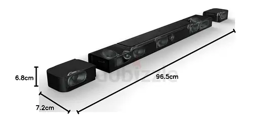Soundbar with Wireless Rear Speakers — Compact 96.5cm Home Audio Bar Set