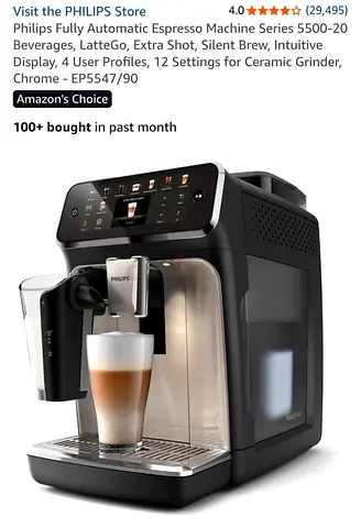Philips Fully Automatic Espresso Machine - Series 5500 (EP5547/90)