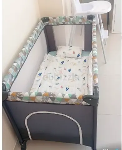 Used Portable Baby Playpen / Travel Cot with Mattress and Pillow