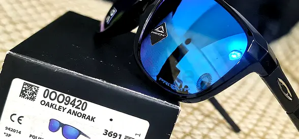 Original Oakley Anorak Polished Black w/ Prizm Sapphire Iridium Lens