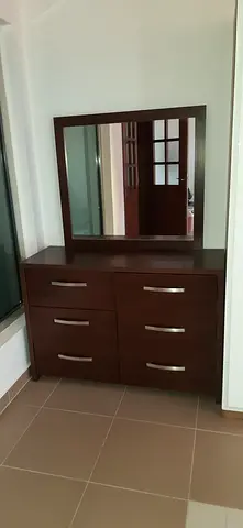 Wooden Dresser with Mirror and 4 Drawers - Good Condition