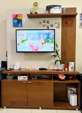 Wooden TV Entertainment Unit. TV not included