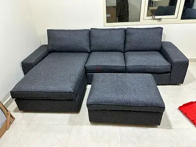 Ikea kivik Dark Gray L-Shaped Sofa with Ottoman