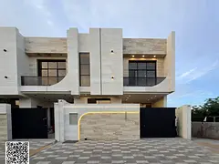 Modern villa for sale, including registration and ownership fees, close to the mosque with an intern