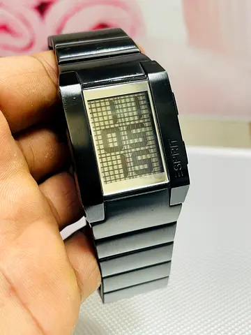 Esprit digital display mens watch — black stainless steel
