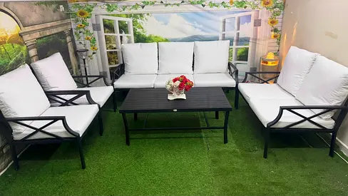 Outdoor Danube Home Aluminum 7seater soft set with tables in great condition for garden  balcony