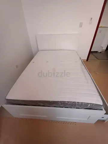 IKEA BRIHMNESS  QUEEN BED WITH IKEA NEW MATTRESS