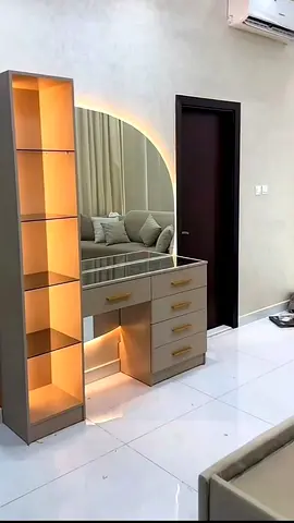 Modern Vanity Dressing Table with LED Shelves and Mirror