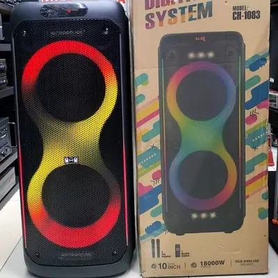 Party Box 18000W with 2 Microphones - Brand New