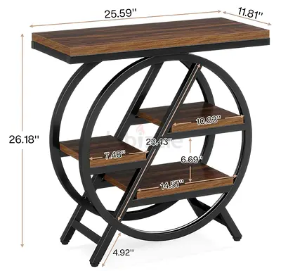 Tribesigns Coffee Side Tables, 3-Tier End Table for Living Room, Wood Sofa Side Table with Storage