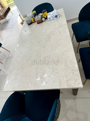 Marble-Top 6 Seater Dining Table