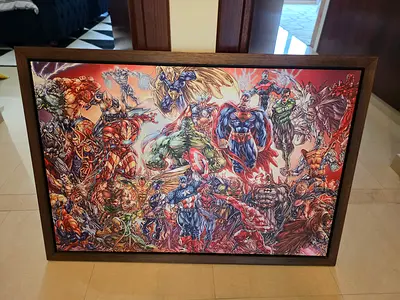 Framed DC Comics Superheroes Poster/Print (Large)