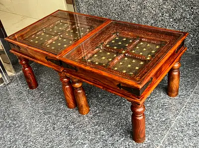 Marina antique solid Wood side tables - end tables