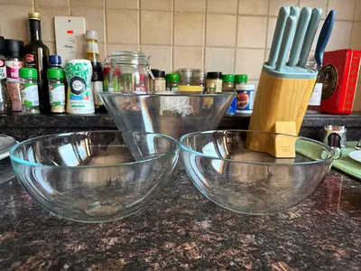 Set of 3 IKEA Clear Glass Mixing Bowls