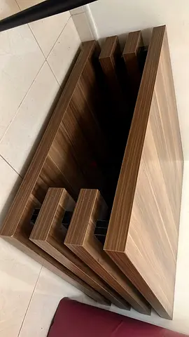 Set of 4 Nesting Wooden Coffee/Side Tables - Walnut Finish