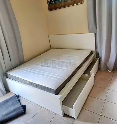IKEA MALM KING BED WITH IKEA MATTRESS