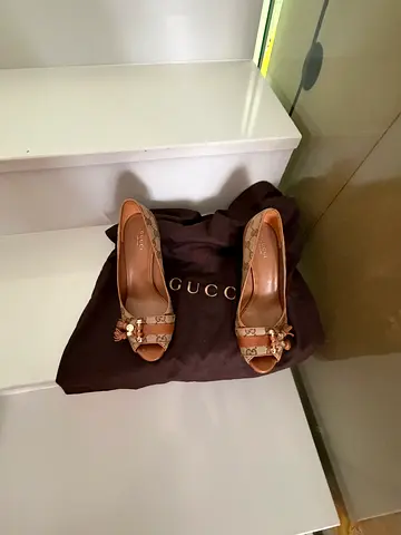 Original Gucci Heels – GG Canvas Shoes