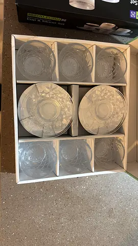 Elegant Glass Bowls with Saucers Set – 12 Pieces (Vague Brand)