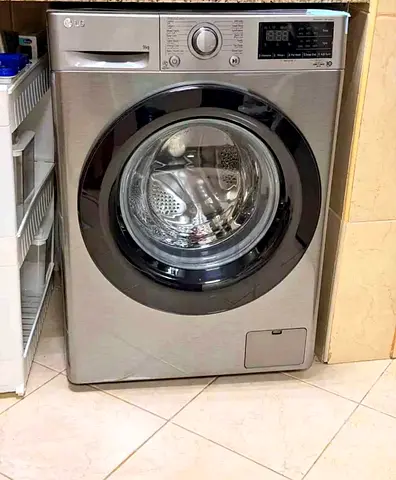 LG Front Load Washing Machine - 9kg, Silver (Good Condition)