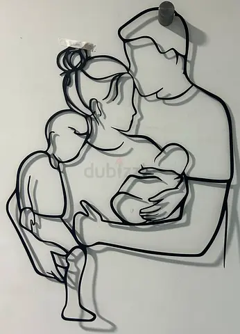 Decor metal art of mother, father, son and baby