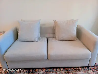 Light grey 2-seater fabric sofa in great condition