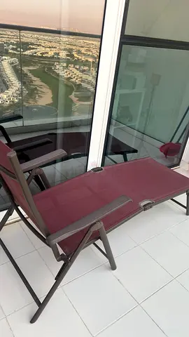 Foldable Outdoor Reclining Lounge Chair / Sunbed - Burgundy for Balcony/ Garden/ Pool