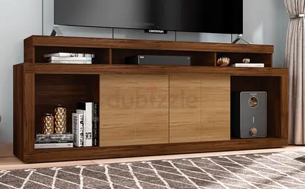 Modern Two-Tone TV Entertainment Unit with Storage