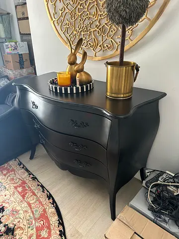 Marina Home Black Vintage-French Style 3-Drawer Chest / Cabinet