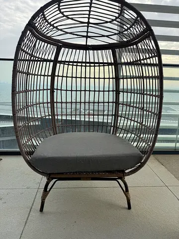 Rattan Egg Chair with Cushion - Outdoor/Indoor