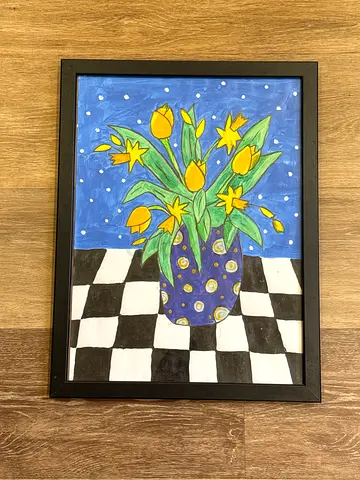 Custom vase drawing with hardwork put into it and love and care