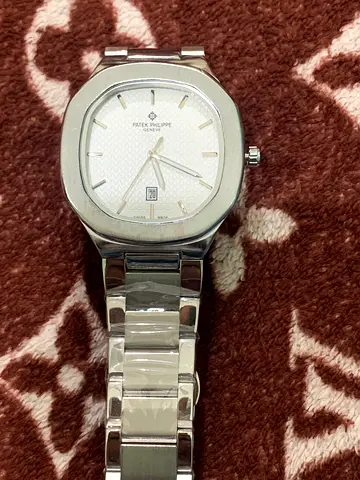 Silver Stainless Steel Mens Copy Wristwatch with Date Window