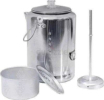 Texsport Aluminum 20 Cup Percolator Coffee Maker for Outdoor Camping