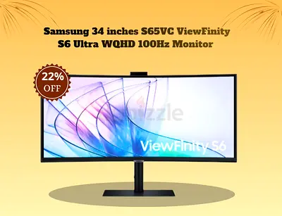 Samsung 34 Inches Monitor ViewFinity S6 | Ultra-WQHD | 100Hz | VA Panel | Warranty