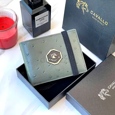 Cavallo Genuine Leather Mens Wallet - Green, brand New
