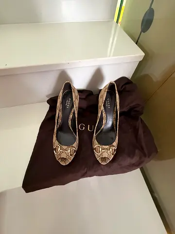 Gucci Horsebit GG Canvas Pumps Shoes