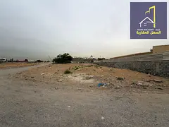 Land for sale in Al Sajaa area, corner lot on two streets, 60 and 24 meters wide.