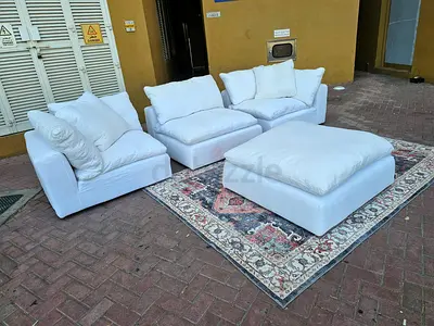 White modular marina home White colour sofa with footstool