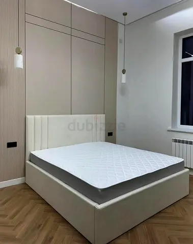 King size upholstered customize bed frame with mattress - modern black