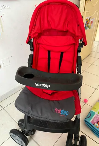 FirstStep Red Baby Stroller - Compact Standard Stroller