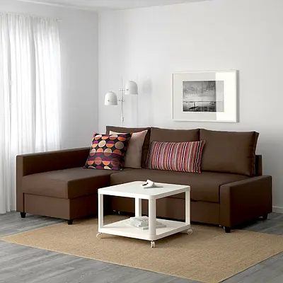 Brown L-shaped Sofa with Chaise Lounge - Good Condition