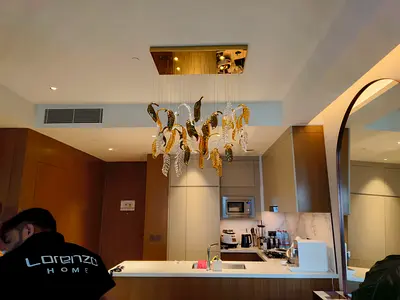 Modern decorative ceiling light/chandelier - gold leaf design