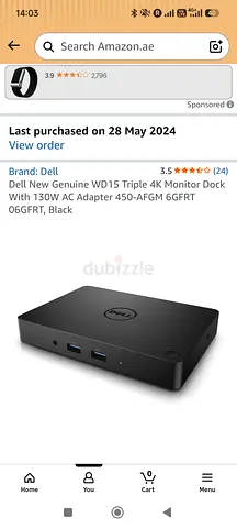 Dell WD15 Triple 4K Monitor Dock (Genuine) with 130W AC Adapter