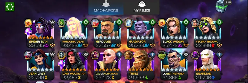 Marvel Contest of Champions Account — Level 57 | Hercules + Pavitr (Rare) | Act 7/8/9 | Personal ID