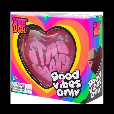 Nee Doh Good Vibes Only Heart Stress Ball / Squishy Toy (Pink) - New