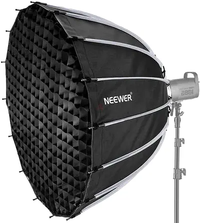 Neewer Parabolic Softbox, 16 Ribs, Reflective Silver Interior