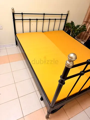 Metal Double Bed Frame ,IKEA— Good Condition