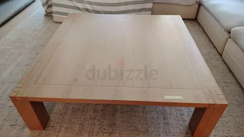 Solid Handcrafted 140cm Square Coffee Table - Minimalist Design and Pine wood stained